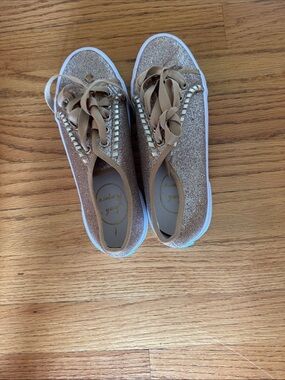 Jack Rogers Girls' Glitter Sneakers in Gold